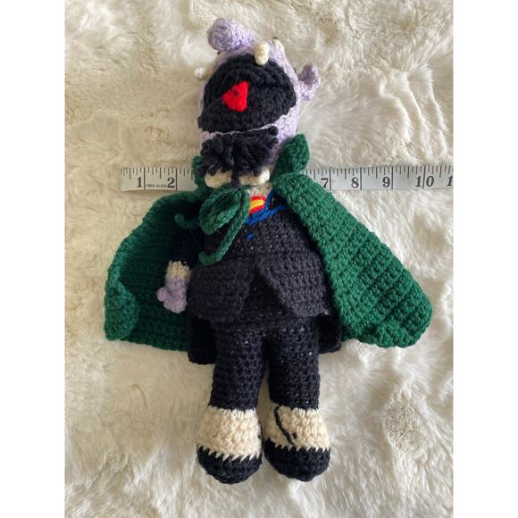 Handmade Crocheted Sesame Street’s Count‎ Von Count Doll... 123 ah, ah, ah - Picture 8 of 9